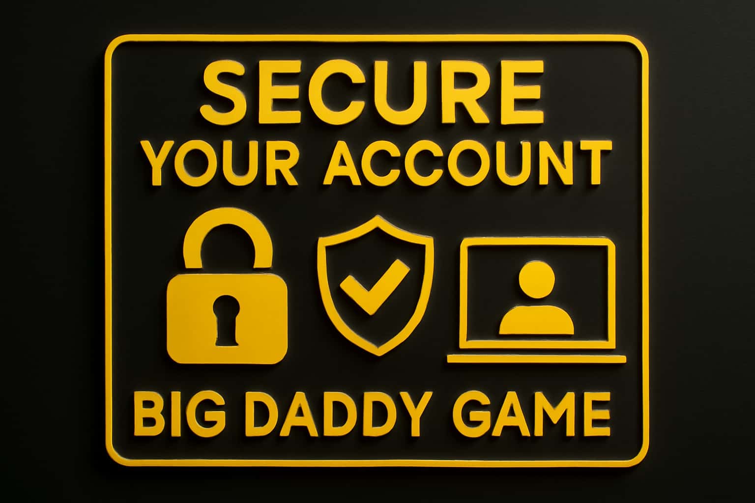 A high-tech illustration representing account security for Big Daddy Game.